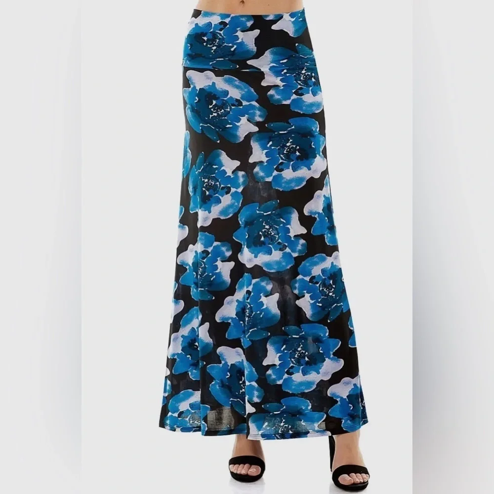 Azules  Floral  maxi skirt